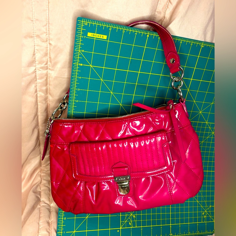 COACH Poppy Hot Pink Patent Leather evening bag!